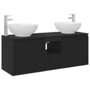 vidaXL Fürdőszobai Szekrény Szett 3 db Fekete 49,5 x 44,5 x 65 cm