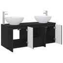 vidaXL Fürdőszobai Szekrény Szett 3 db Fekete 49,5 x 44,5 x 65 cm