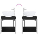 vidaXL Fürdőszobai Szekrény Szett 3 db Fekete 49,5 x 44,5 x 65 cm