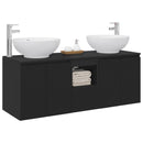 vidaXL Fürdőszobai Szekrény Szett 3 db Fekete 49,5 x 44,5 x 65 cm