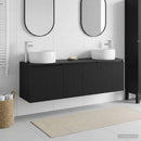 vidaXL Fürdőszobai Szekrény Szett 3 db Fekete 49,5 x 44,5 x 66 cm
