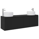 vidaXL Fürdőszobai Szekrény Szett 3 db Fekete 49,5 x 44,5 x 66 cm