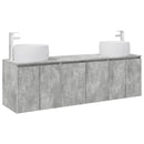 vidaXL Fürdőszobai Szekrény Szett 3 db Betonszürke 49,5 x 44,5 x 66 cm