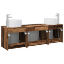 vidaXL Fürdőszobai Szekrény Szett 3 db Antik Fa 49,5 x 44,5 x 66 cm
