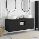 vidaXL Fürdőszobai Szekrény Szett 3 db Fekete 49,5 x 44,5 x 66 cm