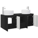 vidaXL Fürdőszobai Szekrény Szett 3 db Fekete 49,5 x 44,5 x 66 cm