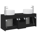 vidaXL Fürdőszobai Szekrény Szett 3 db Fekete 49,5 x 44,5 x 66 cm
