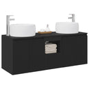 vidaXL Fürdőszobai Szekrény Szett 3 db Fekete 49,5 x 44,5 x 66 cm
