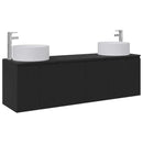 vidaXL Fürdőszobai Szekrény Szett 3 db Fekete 49,5 x 44,5 x 65,5 cm