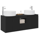 vidaXL Fürdőszobai Szekrény Szett 3 db Fekete 49,5 x 44,5 x 65,5 cm