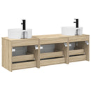 vidaXL Fürdőszobai Szekrény Szett 3 db Sonoma Tölgy 49 x 44,5 x 65 cm