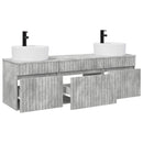 vidaXL Fürdőszobai Szekrény Szett 3 db Betonszürke 49 x 44,5 x 65 cm