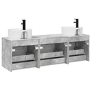vidaXL Fürdőszobai Szekrény Szett 3 db Betonszürke 49 x 44,5 x 65 cm