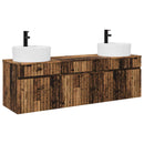 vidaXL Fürdőszobai Szekrény Szett 3 db Antik Fa 49 x 44,5 x 65 cm