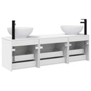 vidaXL Fürdőszobai Szekrény Szett 3 db Fehér 49 x 44,5 x 66,5 cm