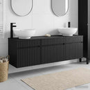 vidaXL Fürdőszobai Szekrény Szett 3 db Fekete 49 x 44,5 x 66,5 cm