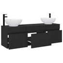 vidaXL Fürdőszobai Szekrény Szett 3 db Fekete 49 x 44,5 x 66,5 cm