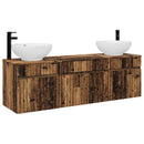 vidaXL Fürdőszobai Szekrény Szett 3 db Antik Fa 49 x 44,5 x 66,5 cm