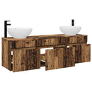 vidaXL Fürdőszobai Szekrény Szett 3 db Antik Fa 49 x 44,5 x 66,5 cm