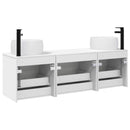 vidaXL Fürdőszobai Szekrény Szett 3 db Fehér 49 x 44,5 x 66 cm