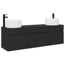 vidaXL Fürdőszobai Szekrény Szett 3 db Fekete 49 x 44,5 x 66 cm