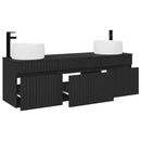vidaXL Fürdőszobai Szekrény Szett 3 db Fekete 49 x 44,5 x 66 cm