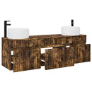 vidaXL Fürdőszobai Szekrény Szett 3 db Füstös Tölgy 49 x 44,5 x 66 cm