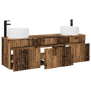 vidaXL Fürdőszobai Szekrény Szett 3 db Antik Fa 49 x 44,5 x 66 cm