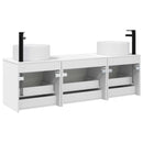 vidaXL Fürdőszobai Szekrény Szett 3 db Fehér 49 x 44,5 x 65,5 cm