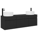 vidaXL Fürdőszobai Szekrény Szett 3 db Fekete 49 x 44,5 x 65,5 cm