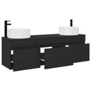 vidaXL Fürdőszobai Szekrény Szett 3 db Fekete 49 x 44,5 x 65,5 cm