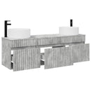 vidaXL Fürdőszobai Szekrény Szett 3 db Betonszürke 49 x 44,5 x 65,5 cm