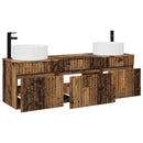vidaXL Fürdőszobai Szekrény Szett 3 db Antik Fa 49 x 44,5 x 65,5 cm