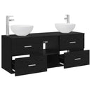 vidaXL Fürdőszobai Szekrény Szett 3 db Fekete Tölgy 49,5 x 35 x 63 cm