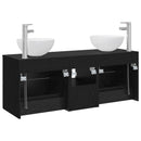 vidaXL Fürdőszobai Szekrény Szett 3 db Fekete Tölgy 49,5 x 35 x 63 cm