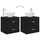 vidaXL Fürdőszobai Szekrény Szett 3 db Fekete Tölgy 49,5 x 35 x 63 cm