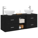 vidaXL Fürdőszobai Szekrény Szett 3 db Fekete Tölgy 49,5 x 35 x 63 cm