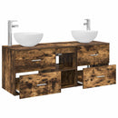 vidaXL Fürdőszobai Szekrény Szett 3 db Füstös Tölgy 49,5 x 35 x 63 cm