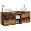 vidaXL Fürdőszobai Szekrény Szett 3 db Antik Fa 49,5 x 35 x 63 cm