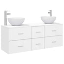 vidaXL Fürdőszobai Szekrény Szett 3 db Fehér 49,5 x 35 x 63 cm