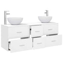 vidaXL Fürdőszobai Szekrény Szett 3 db Fehér 49,5 x 35 x 63 cm