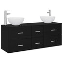vidaXL Fürdőszobai Szekrény Szett 3 db Fekete Tölgy 49,5 x 35 x 63 cm