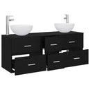 vidaXL Fürdőszobai Szekrény Szett 3 db Fekete Tölgy 49,5 x 35 x 63 cm