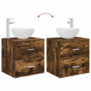 vidaXL Fürdőszobai Szekrény Szett 3 db Füstös Tölgy