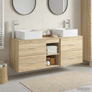 vidaXL Fürdőszobai Szekrény Szett 3 db Sonoma Tölgy 49,5 x 41 x 63 cm