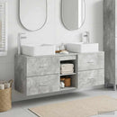 vidaXL Fürdőszobai Szekrény Szett 3 db Betonszürke 49,5 x 41 x 63 cm