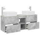 vidaXL Fürdőszobai Szekrény Szett 3 db Betonszürke 49,5 x 41 x 63 cm