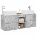 vidaXL Fürdőszobai Szekrény Szett 3 db Betonszürke 49,5 x 41 x 63 cm