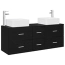 vidaXL Fürdőszobai Szekrény Szett 3 db Fekete 49,5 x 41 x 63 cm