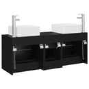 vidaXL Fürdőszobai Szekrény Szett 3 db Fekete 49,5 x 41 x 63 cm
